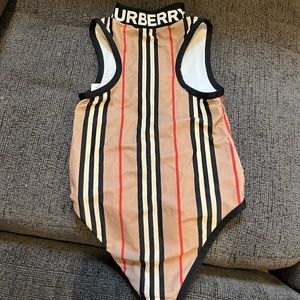 Girls Burberry zip one piece swim